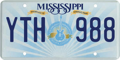 MS license plate YTH988