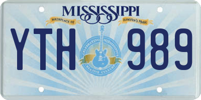 MS license plate YTH989