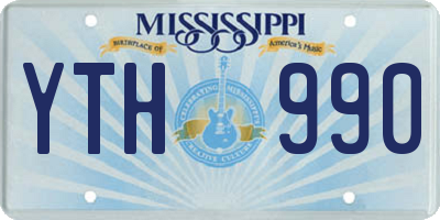 MS license plate YTH990