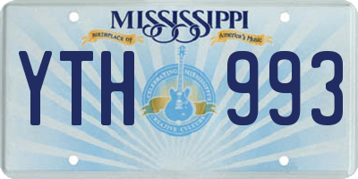 MS license plate YTH993