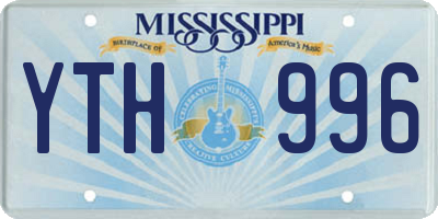 MS license plate YTH996