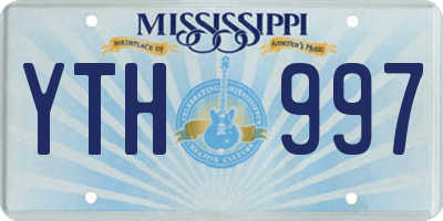MS license plate YTH997