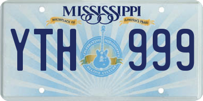 MS license plate YTH999