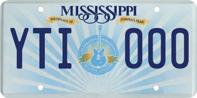 MS license plate YTI000