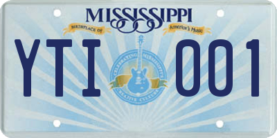 MS license plate YTI001