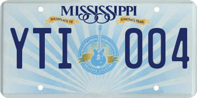 MS license plate YTI004