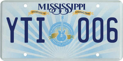 MS license plate YTI006