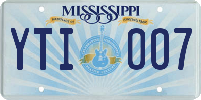 MS license plate YTI007