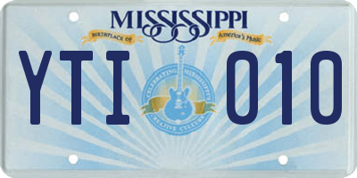 MS license plate YTI010