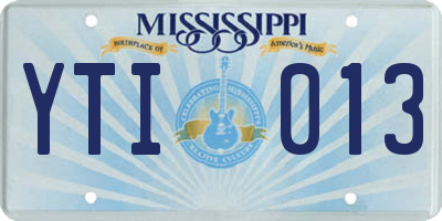 MS license plate YTI013