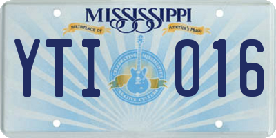 MS license plate YTI016