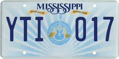 MS license plate YTI017