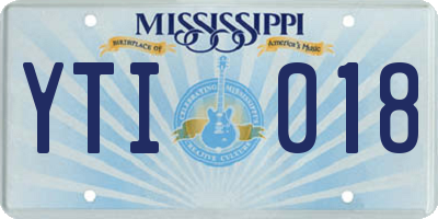 MS license plate YTI018