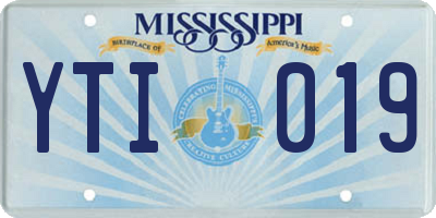 MS license plate YTI019