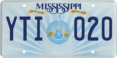 MS license plate YTI020