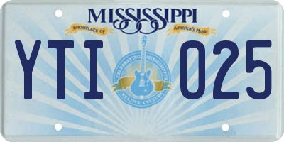 MS license plate YTI025