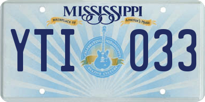 MS license plate YTI033