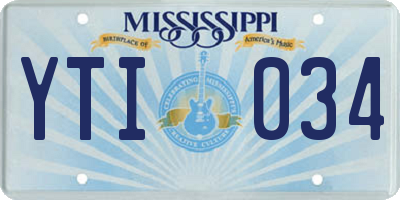 MS license plate YTI034