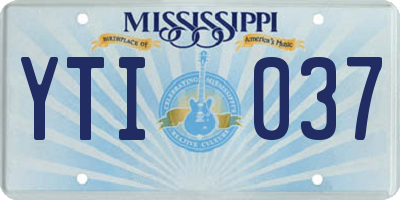 MS license plate YTI037