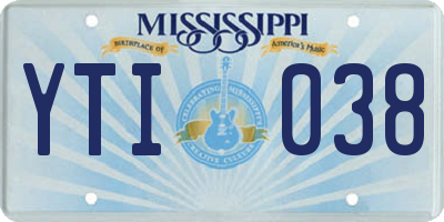 MS license plate YTI038