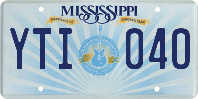 MS license plate YTI040