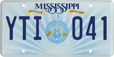 MS license plate YTI041