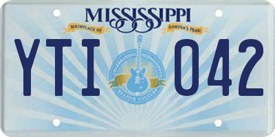 MS license plate YTI042