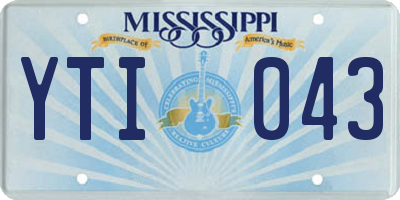 MS license plate YTI043
