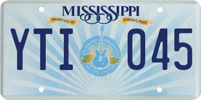 MS license plate YTI045