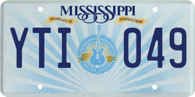 MS license plate YTI049