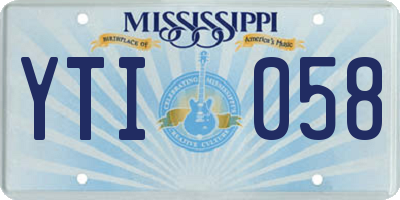 MS license plate YTI058