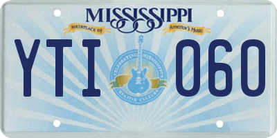 MS license plate YTI060