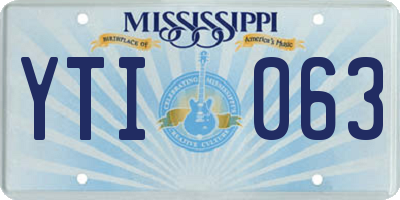 MS license plate YTI063