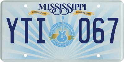MS license plate YTI067