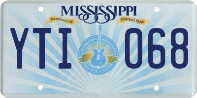 MS license plate YTI068