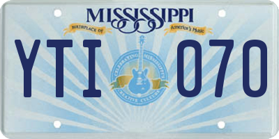 MS license plate YTI070