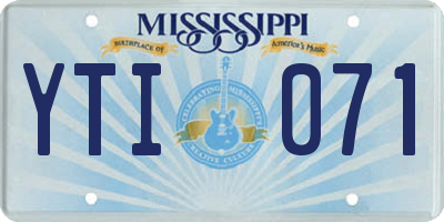 MS license plate YTI071