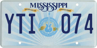 MS license plate YTI074