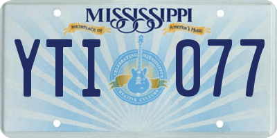 MS license plate YTI077