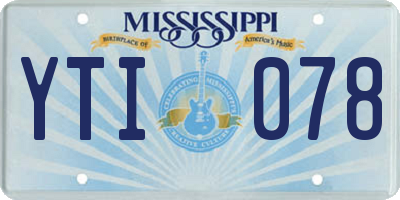 MS license plate YTI078