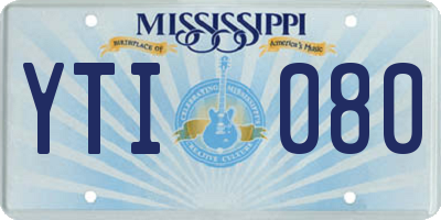 MS license plate YTI080