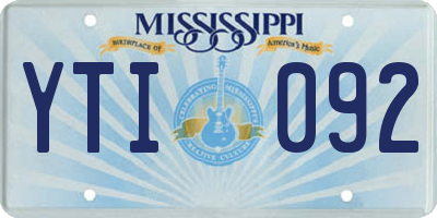 MS license plate YTI092