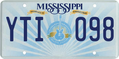 MS license plate YTI098
