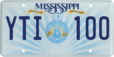 MS license plate YTI100