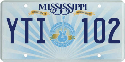 MS license plate YTI102