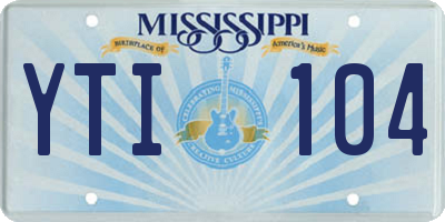 MS license plate YTI104