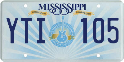 MS license plate YTI105
