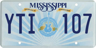 MS license plate YTI107
