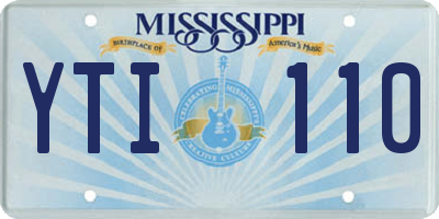 MS license plate YTI110