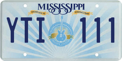 MS license plate YTI111